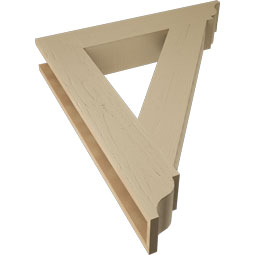 Ekena Millwork - BKTUR055X32X38TRA01RCPR - Timberthane Faux Wood Traditional Style Bracket, Traditional Ends, 5 1/2"W x 32"D x 38"H, Primed Tan