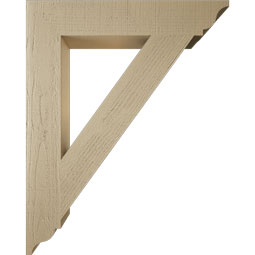 Ekena Millwork - BKTUR055X32X40TRA01RCPR - Timberthane Faux Wood Traditional Style Bracket, Traditional Ends, 5 1/2"W x 32"D x 40"H, Primed Tan
