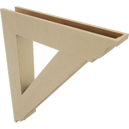 Ekena Millwork - BKTUR055X32X40TRA01RCPR - Timberthane Faux Wood Traditional Style Bracket, Traditional Ends, 5 1/2"W x 32"D x 40"H, Primed Tan