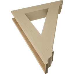 Ekena Millwork - BKTUR055X32X40TRA01RCPR - Timberthane Faux Wood Traditional Style Bracket, Traditional Ends, 5 1/2"W x 32"D x 40"H, Primed Tan