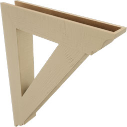 Ekena Millwork - BKTUR055X32X44TRA01RCPR - Timberthane Faux Wood Traditional Style Bracket, Traditional Ends, 5 1/2"W x 32"D x 44"H, Primed Tan