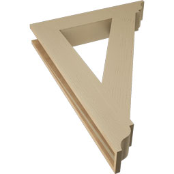 Ekena Millwork - BKTUR055X32X44TRA01RCPR - Timberthane Faux Wood Traditional Style Bracket, Traditional Ends, 5 1/2"W x 32"D x 44"H, Primed Tan