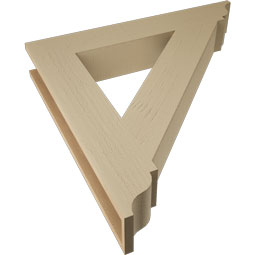 Ekena Millwork - BKTUR055X34X34TRA01RCPR - Timberthane Faux Wood Traditional Style Bracket, Traditional Ends, 5 1/2"W x 34"D x 34"H, Primed Tan