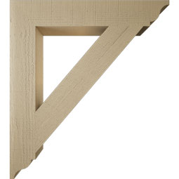 Ekena Millwork - BKTUR055X34X38TRA01RCPR - Timberthane Faux Wood Traditional Style Bracket, Traditional Ends, 5 1/2"W x 34"D x 38"H, Primed Tan