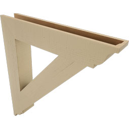 Ekena Millwork - BKTUR055X34X38TRA01RCPR - Timberthane Faux Wood Traditional Style Bracket, Traditional Ends, 5 1/2"W x 34"D x 38"H, Primed Tan