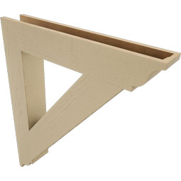 Ekena Millwork - BKTUR055X34X40TRA01RCPR - Timberthane Faux Wood Traditional Style Bracket, Traditional Ends, 5 1/2"W x 34"D x 40"H, Primed Tan