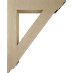 Ekena Millwork - BKTUR055X34X42TRA01RCPR - Timberthane Faux Wood Traditional Style Bracket, Traditional Ends, 5 1/2"W x 34"D x 42"H, Primed Tan