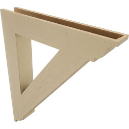 Ekena Millwork - BKTUR055X34X42TRA01RCPR - Timberthane Faux Wood Traditional Style Bracket, Traditional Ends, 5 1/2"W x 34"D x 42"H, Primed Tan