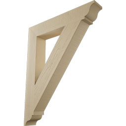 Ekena Millwork - BKTUR055X34X42TRA01RCPR - Timberthane Faux Wood Traditional Style Bracket, Traditional Ends, 5 1/2"W x 34"D x 42"H, Primed Tan