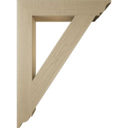 Ekena Millwork - BKTUR055X34X46TRA01RCPR - Timberthane Faux Wood Traditional Style Bracket, Traditional Ends, 5 1/2"W x 34"D x 46"H, Primed Tan