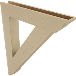 Ekena Millwork - BKTUR055X34X46TRA01RCPR - Timberthane Faux Wood Traditional Style Bracket, Traditional Ends, 5 1/2"W x 34"D x 46"H, Primed Tan