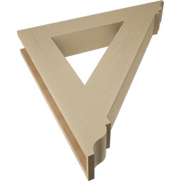 Ekena Millwork - BKTUR055X36X36TRA01RCPR - Timberthane Faux Wood Traditional Style Bracket, Traditional Ends, 5 1/2"W x 36"D x 36"H, Primed Tan