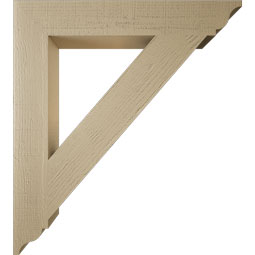 Ekena Millwork - BKTUR055X36X40TRA01RCPR - Timberthane Faux Wood Traditional Style Bracket, Traditional Ends, 5 1/2"W x 36"D x 40"H, Primed Tan