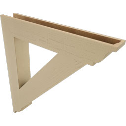 Ekena Millwork - BKTUR055X36X40TRA01RCPR - Timberthane Faux Wood Traditional Style Bracket, Traditional Ends, 5 1/2"W x 36"D x 40"H, Primed Tan