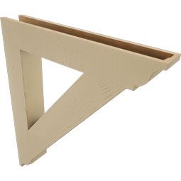 Ekena Millwork - BKTUR055X36X42TRA01RCPR - Timberthane Faux Wood Traditional Style Bracket, Traditional Ends, 5 1/2"W x 36"D x 42"H, Primed Tan