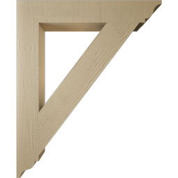 Ekena Millwork - BKTUR055X36X44TRA01RCPR - Timberthane Faux Wood Traditional Style Bracket, Traditional Ends, 5 1/2"W x 36"D x 44"H, Primed Tan