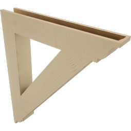 Ekena Millwork - BKTUR055X36X44TRA01RCPR - Timberthane Faux Wood Traditional Style Bracket, Traditional Ends, 5 1/2"W x 36"D x 44"H, Primed Tan
