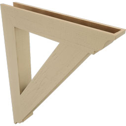 Ekena Millwork - BKTUR055X36X48TRA01RCPR - Timberthane Faux Wood Traditional Style Bracket, Traditional Ends, 5 1/2"W x 36"D x 48"H, Primed Tan