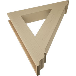Ekena Millwork - BKTUR055X38X38TRA01RCPR - Timberthane Faux Wood Traditional Style Bracket, Traditional Ends, 5 1/2"W x 38"D x 38"H, Primed Tan