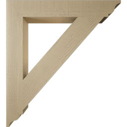 Ekena Millwork - BKTUR055X38X42TRA01RCPR - Timberthane Faux Wood Traditional Style Bracket, Traditional Ends, 5 1/2"W x 38"D x 42"H, Primed Tan