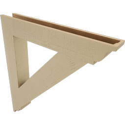 Ekena Millwork - BKTUR055X38X42TRA01RCPR - Timberthane Faux Wood Traditional Style Bracket, Traditional Ends, 5 1/2"W x 38"D x 42"H, Primed Tan