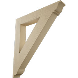 Ekena Millwork - BKTUR055X38X42TRA01RCPR - Timberthane Faux Wood Traditional Style Bracket, Traditional Ends, 5 1/2"W x 38"D x 42"H, Primed Tan