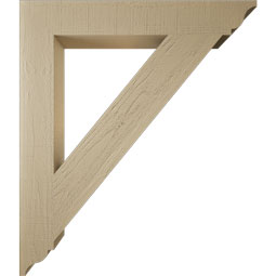 Ekena Millwork - BKTUR055X38X44TRA01RCPR - Timberthane Faux Wood Traditional Style Bracket, Traditional Ends, 5 1/2"W x 38"D x 44"H, Primed Tan