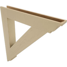 Ekena Millwork - BKTUR055X38X44TRA01RCPR - Timberthane Faux Wood Traditional Style Bracket, Traditional Ends, 5 1/2"W x 38"D x 44"H, Primed Tan