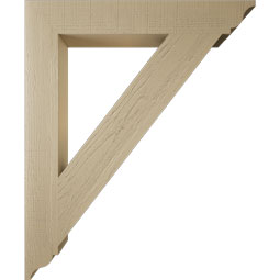 Ekena Millwork - BKTUR055X38X46TRA01RCPR - Timberthane Faux Wood Traditional Style Bracket, Traditional Ends, 5 1/2"W x 38"D x 46"H, Primed Tan