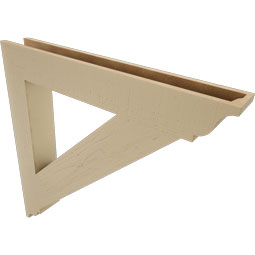 Ekena Millwork - BKTUR055X40X40TRA01RCPR - Timberthane Faux Wood Traditional Style Bracket, Traditional Ends, 5 1/2"W x 40"D x 40"H, Primed Tan