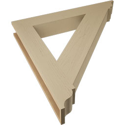 Ekena Millwork - BKTUR055X40X40TRA01RCPR - Timberthane Faux Wood Traditional Style Bracket, Traditional Ends, 5 1/2"W x 40"D x 40"H, Primed Tan