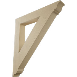 Ekena Millwork - BKTUR055X40X44TRA01RCPR - Timberthane Faux Wood Traditional Style Bracket, Traditional Ends, 5 1/2"W x 40"D x 44"H, Primed Tan