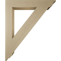 Ekena Millwork - BKTUR055X40X48TRA01RCPR - Timberthane Faux Wood Traditional Style Bracket, Traditional Ends, 5 1/2"W x 40"D x 48"H, Primed Tan