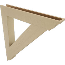 Ekena Millwork - BKTUR055X40X48TRA01RCPR - Timberthane Faux Wood Traditional Style Bracket, Traditional Ends, 5 1/2"W x 40"D x 48"H, Primed Tan