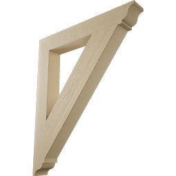 Ekena Millwork - BKTUR055X40X48TRA01RCPR - Timberthane Faux Wood Traditional Style Bracket, Traditional Ends, 5 1/2"W x 40"D x 48"H, Primed Tan