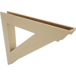 Ekena Millwork - BKTUR055X42X42TRA01RCPR - Timberthane Faux Wood Traditional Style Bracket, Traditional Ends, 5 1/2"W x 42"D x 42"H, Primed Tan