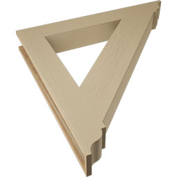 Ekena Millwork - BKTUR055X42X42TRA01RCPR - Timberthane Faux Wood Traditional Style Bracket, Traditional Ends, 5 1/2"W x 42"D x 42"H, Primed Tan