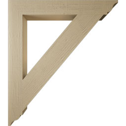 Ekena Millwork - BKTUR055X42X48TRA01RCPR - Timberthane Faux Wood Traditional Style Bracket, Traditional Ends, 5 1/2"W x 42"D x 48"H, Primed Tan