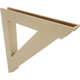 Ekena Millwork - BKTUR055X42X48TRA01RCPR - Timberthane Faux Wood Traditional Style Bracket, Traditional Ends, 5 1/2"W x 42"D x 48"H, Primed Tan