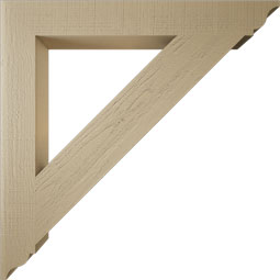 Ekena Millwork - BKTUR055X44X44TRA01RCPR - Timberthane Faux Wood Traditional Style Bracket, Traditional Ends, 5 1/2"W x 44"D x 44"H, Primed Tan