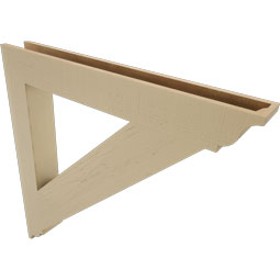 Ekena Millwork - BKTUR055X44X44TRA01RCPR - Timberthane Faux Wood Traditional Style Bracket, Traditional Ends, 5 1/2"W x 44"D x 44"H, Primed Tan
