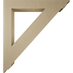 Ekena Millwork - BKTUR055X44X48TRA01RCPR - Timberthane Faux Wood Traditional Style Bracket, Traditional Ends, 5 1/2"W x 44"D x 48"H, Primed Tan