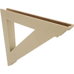 Ekena Millwork - BKTUR055X44X48TRA01RCPR - Timberthane Faux Wood Traditional Style Bracket, Traditional Ends, 5 1/2"W x 44"D x 48"H, Primed Tan