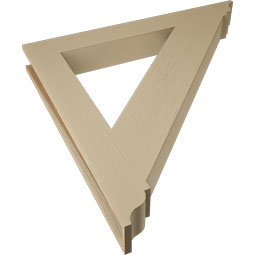 Ekena Millwork - BKTUR055X46X46TRA01RCPR - Timberthane Faux Wood Traditional Style Bracket, Traditional Ends, 5 1/2"W x 46"D x 46"H, Primed Tan