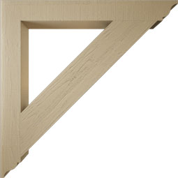 Ekena Millwork - BKTUR055X48X48TRA01RCPR - Timberthane Faux Wood Traditional Style Bracket, Traditional Ends, 5 1/2"W x 48"D x 48"H, Primed Tan