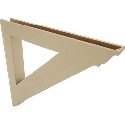 Ekena Millwork - BKTUR055X48X48TRA01RCPR - Timberthane Faux Wood Traditional Style Bracket, Traditional Ends, 5 1/2"W x 48"D x 48"H, Primed Tan
