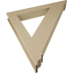 Ekena Millwork - BKTUR055X48X48TRA01RCPR - Timberthane Faux Wood Traditional Style Bracket, Traditional Ends, 5 1/2"W x 48"D x 48"H, Primed Tan