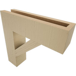 Ekena Millwork - BKTUR035X14X14TRA05RCPR - Timberthane Faux Wood Traditional Style Bracket, Block Ends, 3 1/2"W x 14"D x 14"H, Primed Tan