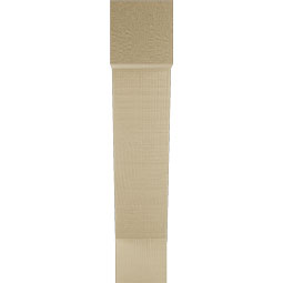 Ekena Millwork - BKTUR035X14X18TRA05RCPR - Timberthane Faux Wood Traditional Style Bracket, Block Ends, 3 1/2"W x 14"D x 18"H, Primed Tan