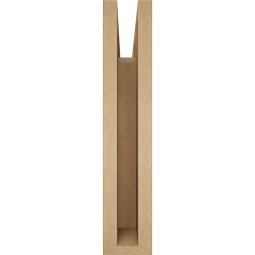 Ekena Millwork - BKTUR035X14X18TRA05RCPR - Timberthane Faux Wood Traditional Style Bracket, Block Ends, 3 1/2"W x 14"D x 18"H, Primed Tan